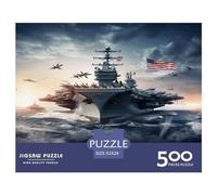 Puzzle carré créatif de 500 pièces représentant Un Porte-Avions pour Adultes et Puzzles en Bois, Jeu Stimulant (500 pièces, 52 x 38 cm)