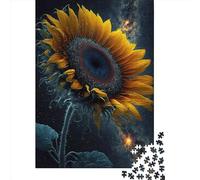 Puzzle carré créatif de 500 pièces sur Le thème de l'univers et des tournesols, en Bois, pour Adultes. Jeu Stimulant de 500 pièces (52 x 38 cm).