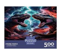 Puzzle carré créatif de 500 pièces sur Le thème des Combats de Dinosaures pour Adultes et Puzzles en Bois, Jeu Stimulant 500 pièces (52 x 38 cm)