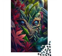 Puzzle carré créatif de 500 pièces sur Le thème des extraterrestres de la forêt cachée, pour Adultes et Jouets éducatifs en Bois (52 x 38 cm).