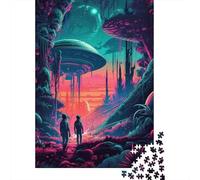 Puzzle carré créatif de 500 pièces sur Le thème des OVNI, en Bois, pour Adultes (52 x 38 cm). Jeu éducatif.