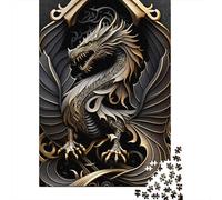 Puzzle carré créatif Dragon Guardian 500 pièces pour Adultes et Puzzles en Bois, Jouets éducatifs 500 pièces (52 x 38 cm)