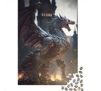 Puzzle carré créatif Dragon Métal Furieux 1000 pièces pour Adultes et Puzzles en Bois Jeu Stimulant 1000 pièces (75 x 50 cm)