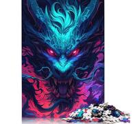 Puzzle carré créatif Dragon Mythique 500 pièces pour Adultes, Puzzle en Bois, Jeu intellectuel, 500 pièces (52 x 38 cm)