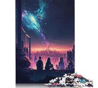Puzzle carré créatif en Bois 1000 pièces La Cité des étoiles éternelles pour Adultes, Jeu éducatif, Jouet de défi, 1000 pièces (75 x 50 cm)