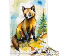 Puzzle carré créatif en Bois Aquarelle de 1 000 pièces pour Adultes, Motif martre des pins, Jeu intellectuel (75 x 50 cm).