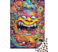 Puzzle carré créatif en Bois de 500 pièces représentant des Monstres psychédéliques pour Adultes, Jeu éducatif, Jouet de défi, 500 pièces (52 x 38 cm)