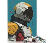 Puzzle carré créatif en Bois pour Adultes, 1 000 pièces, Casque d'astronaute, Robot, Jeu Stimulant (75 x 50 cm)