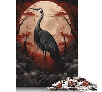 Puzzle carré créatif en Bois pour Adultes, 1 000 pièces, Cigogne Noire Magique, Jeu éducatif pour Adultes (75 x 50 cm).