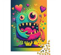 Puzzle carré créatif en Bois pour Adultes, 1 000 pièces, Motif Monster Love Frenzy Art, Jeu éducatif pour Adultes (75 x 50 cm).