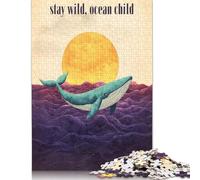 Puzzle carré créatif en Bois « Stay Wild », 500 pièces, pour Adultes, 52 x 38 cm