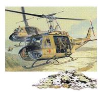 Puzzle carré créatif représentant Un hélicoptère de la Seconde Guerre Mondiale (38 x 26 cm) pour Adultes. Jeu de Puzzle Anti-Stress et Cadeau de Noël Original.