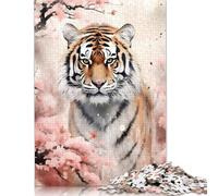 Puzzle carré créatif Tigre 500 pièces pour Adultes et Puzzles en Bois, Jouets éducatifs 500 pièces (52 x 38 cm)