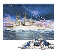 Puzzle carré Cushing DD985 Destroyer de 1000 pièces pour Adultes et Puzzles en Bois pour Toute la Famille (75 x 50 cm)