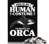 Puzzle carré de 1 000 pièces « Ceci est Mon Costume Humain » pour Adultes et Enfants, Cadeaux de Noël, 38 x 26 cm/1 000 pièces