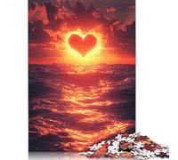 Puzzle carré de 1 000 pièces « Coucher de Soleil sur l'océan » pour Adultes et Puzzles en Papier, Jeu éducatif, Jouet de défi, 38 x 26 cm/1 000 pièces