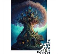 Puzzle carré de 1 000 pièces de Contes de fées pour Adultes et Puzzles en Bois pour Cadeaux de Noël (1 000 pièces, 75 x 50 cm)