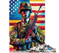 Puzzle carré de 1 000 pièces représentant Les Forces armées des États-Unis pour Adultes, Puzzles en Papier, Jeux de défi Uniques, 38 x 26 cm/1 000 pièces