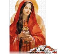 Puzzle carré de 1 000 pièces représentant Sainte Marie-Madeleine, Peinture féminine Divine, pour Adultes, Jeu éducatif en Bois (75 x 50 cm)