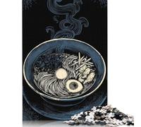 Puzzle carré de 1 000 pièces représentant Un Bol de Ramen détaillé, pour Adultes et Enfants, en Bois, idéal comme Cadeau de Noël (75 x 50 cm).