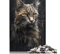 Puzzle carré de 1 000 pièces représentant Un Chat Angora Turc, idéal pour Adultes et Enfants, idéal comme Cadeau de Noël, 38 x 26 cm (1 000 pièces).
