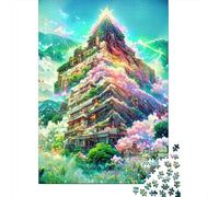 Puzzle carré de 1 000 pièces « Ville dans la Montagne » pour Adultes, Puzzle en Bois, Jeu Pratique, 1 000 pièces (75 x 50 cm)