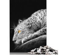 Puzzle carré de 1000 pièces avec fractale de guépard léopard pour adultes, puzzles en bois, puzzle éducatif, jeu familial, 1000 pièces (75 x 50 cm)