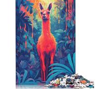 Puzzle carré de 1000 pièces avec lame dans la jungle pour adultes et puzzle en bois pour la décoration de la maison, 38x26 cm/1000 pièces