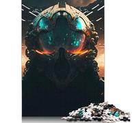 Puzzle carré de 1000 pièces avec pilote de casque alien pour adultes, puzzle en bois, jeu éducatif pour enfants, 1000 pièces (75 x 50 cm)