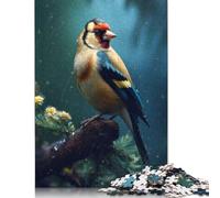 Puzzle carré de 1000 pièces "Bird Tieglitz sous la pluie" pour adultes et puzzles en bois, jouets éducatifs, jeux familiaux, 1000 pièces (75 x 50 cm)
