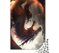 Puzzle carré de 1000 pièces Dragon et Feu pour Adultes et Puzzles en Bois, Jeu éducatif et défi, 1000 pièces (75 x 50 cm)