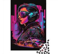 Puzzle carré de 1000 pièces « Fille néon » pour Adultes, Jeu éducatif en Papier pour Enfants, 38 x 26 cm / 1000 pièces