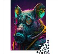 Puzzle carré de 1000 pièces « Le Rat de l'Apocalypse » en Bois pour Adultes, Jeu Stimulant, 1000 pièces (75 x 50 cm), Cadeau de Noël