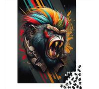 Puzzle carré de 1000 pièces « Le Singe Sauvage » pour Adultes et Enfants, 38 x 26 cm, idéal comme Cadeau de Noël.