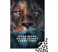 Puzzle carré de 1000 pièces « Le Travail acharné l'emporte sur Le Talent » pour Adultes, Puzzle en Papier, Jeu Stimulant, 38 x 26 cm / 1000 pièces, Cadeau de Noël