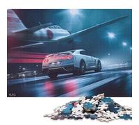 Puzzle carré de 1000 pièces Nissan GTR Contre Avion pour Adultes et Puzzles en Bois, Jouet éducatif et Jeu Familial, 1000 pièces (75 x 50 cm)