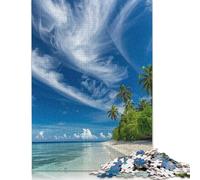 Puzzle carré de 1000 pièces "Océan rencontre le ciel" pour adultes, puzzles en bois, jeux de défi uniques, 1000 pièces (75x50 cm)