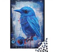 Puzzle carré de 1000 pièces Oiseau Bleu pour Adultes et Puzzles en Bois, décoration intérieure, 1000 pièces (75 x 50 cm)