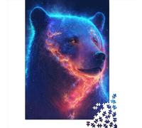 Puzzle carré de 1000 pièces Ours néon pour Adultes, Puzzle en Bois, Jeu de Manipulation, 1000 pièces (75 x 50 cm)