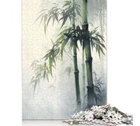 Puzzle carré de 1000 pièces - Paradis en bambou zen vert pour adultes - Puzzle en bois - Jouet de divertissement familial - 1000 pièces (75 x 50 cm)