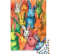 Puzzle carré de 1000 pièces « Pays des Merveilles des Lapins » pour Adultes et Enfants, Jeu de Puzzle en Papier 38 x 26 cm / 1000 pièces