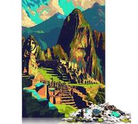 Puzzle carré de 1000 pièces "Pérou Wonder Machu Picchu" pour adultes et puzzle en bois pour cadeaux de Noël 38x26 cm/1000 pièces