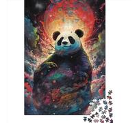 Puzzle carré de 1000 pièces pour Adultes et Adolescents, Motif Panda céleste sacré, en Bois, décoration Murale, 1000 pièces (75 x 50 cm).