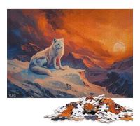 Puzzle carré de 1000 pièces Renard Arctique à 41 degrés Celsius pour Adultes et Puzzles en Bois, Jeu éducatif et défi, 1000 pièces (75 x 50 cm)