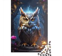 Puzzle carré de 1000 pièces représentant des Rapaces Nocturnes, pour Adultes. Jeu éducatif en Papier, 38 x 26 cm.