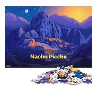 Puzzle carré de 1000 pièces représentant Le Machu Picchu au crépuscule, en Bois, pour Adultes. Jeu éducatif et Stimulant. 1000 pièces (75 x 50 cm).