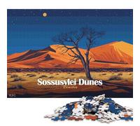 Puzzle carré de 1000 pièces représentant Les Dunes de Sossusvlei en Namibie, Un Paysage Artistique pour Adultes, en Bois, Un Jeu de Divertissement Familial (75 x 50 cm).