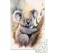 Puzzle carré de 1000 pièces représentant Un Adorable bébé Koala, en Bois, pour Adultes et Jeu éducatif (75 x 50 cm).
