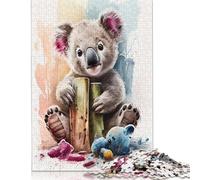 Puzzle carré de 1000 pièces représentant Un Adorable Koala, pour Adultes. Jeu de Puzzle en Papier, Divertissement Familial, 38 x 26 cm / 1000 pièces.