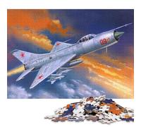 Puzzle carré de 1000 pièces représentant Un Avion de Guerre Sukhoi Su9, idéal pour Les Adultes et Les familles (38 x 26 cm).